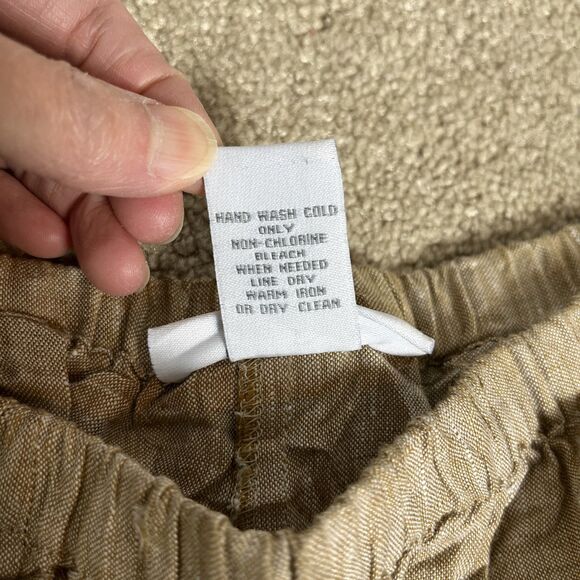 dressbarn 100% Linen Capri Embellished Beaded Legs Pants Pull On Size 20w Beige‎ - Picture 3 of 13